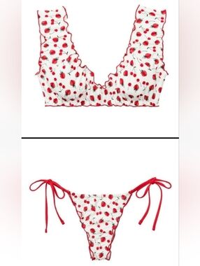 XS M L XL PINK By Frankies Bikinis Hudson Reign Bikini Set Strawberry Cherry